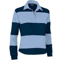 Polo de mujer manga larga Valento azul claro personalizado
