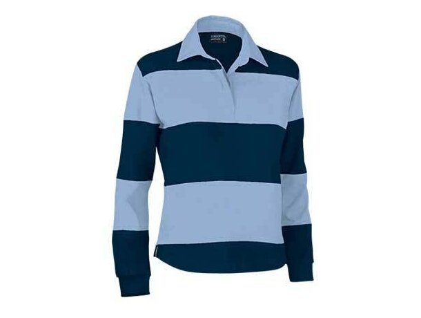 Polo de mujer manga larga Valento azul claro personalizado