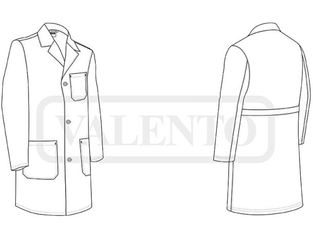 Bata de trabajo Falcon Valento sarga 100% algodón 200 g/m² detalle 1