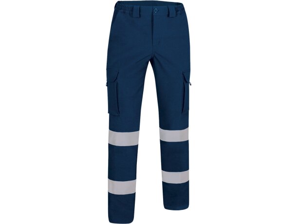 Pantalón promocional Naos reflectante azul con cintas elásticas detalle 1