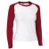 Camiseta manga larga de mujer combinada 200 gr Valento blanca