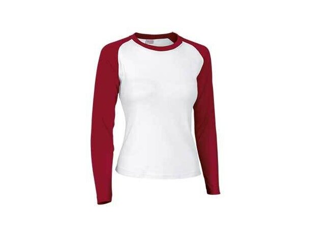Camiseta manga larga de mujer combinada 200 gr Valento blanca
