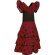 Vestido infantil Buleria con volantes y estampado flamenco Rojo loto/negro