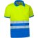 Polo alta visibilidad Delaware bicolor con bandas reflectantes Amarillo fluor/azul royal