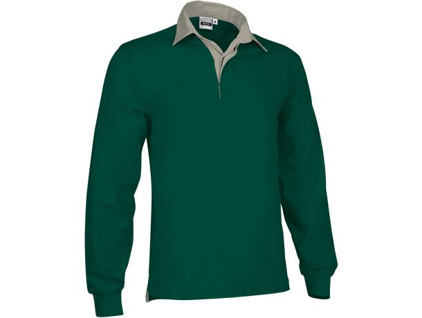 Polo rugby SCRUM serigrafiado manga larga bicolor cuello crema detalle 5