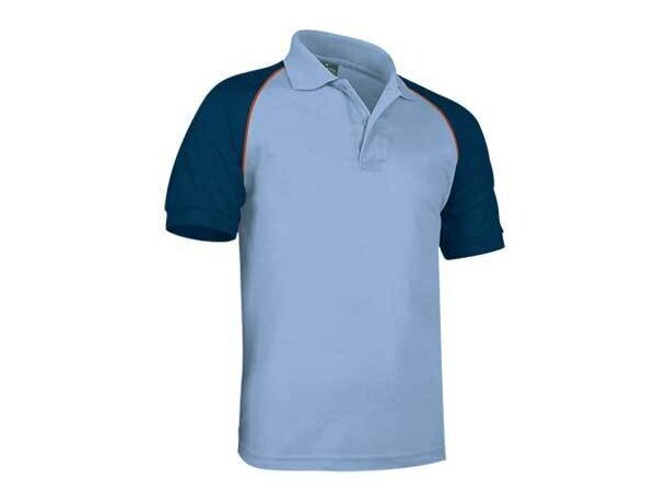 Polo de manga corta combinado venur de Valento 220 gr Valento azul claro merchandising