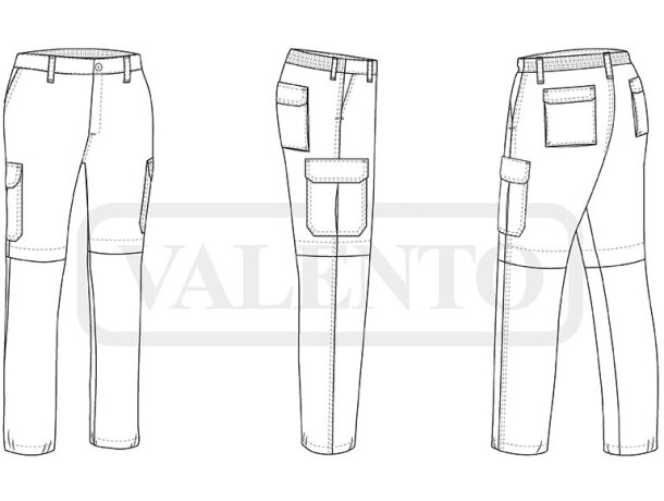 Pantalones laborales pernera desmontable poliéster-algodón Woodman detalle 1