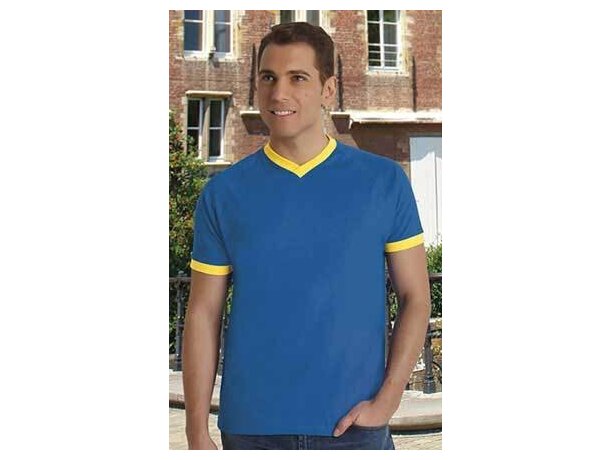 Camiseta manga corta cuello contrastado Valento Valento grabada
