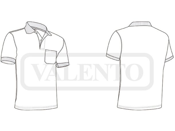 Polo manga corta unisex con bolsillo en pecho de poliéster 170 g/m2 California detalle 1