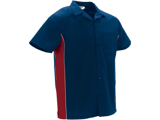 Camisa manga corta Tracer bicolor con bandas contraste detalle 1