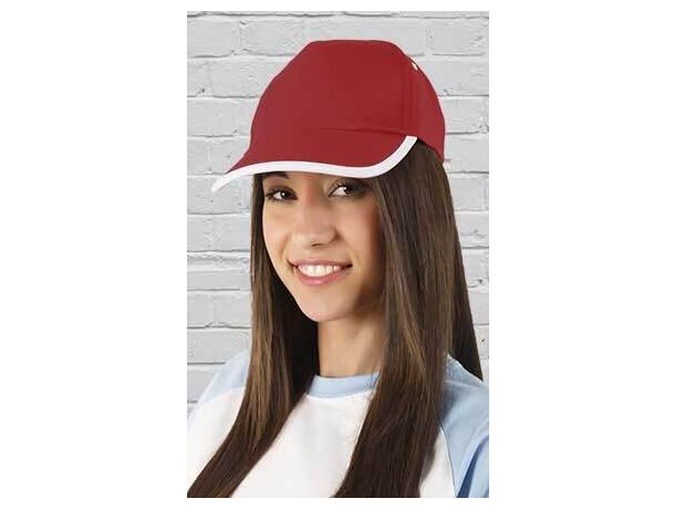 Gorra básica ribete blanco Valento barata