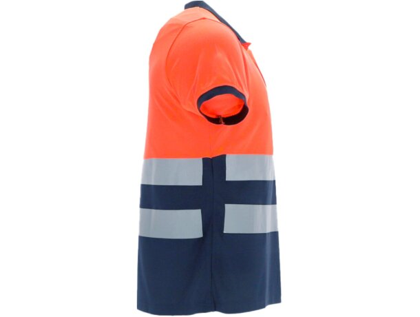Polo alta visibilidad Delaware bicolor con bandas reflectantes detalle 5
