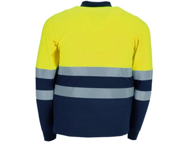 Polo alta visibilidad manga larga Albury con bandas reflectantes detalle 4