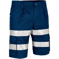 Bermuda trabajo Notar azul con bandas reflectantes