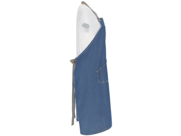 Delantal Coriander de algodón denim prelavado con peto vaquero detalle 5