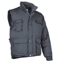 Chaqueta convertible con relleno acolchado y cuello alto Valento gris