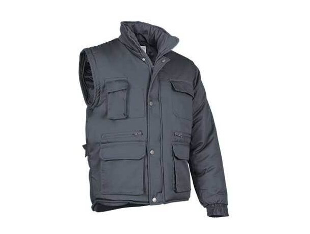 Chaqueta convertible con relleno acolchado y cuello alto Valento gris personalizado