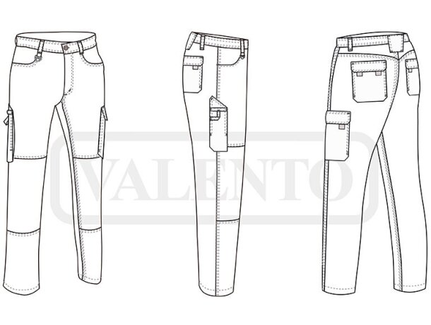 Pantalón laboral hombre poliéster-algodón hidro repelente 280 g/m2 detalle 1