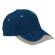 Gorra de 6 paneles con visera combinada Valento con logo azul