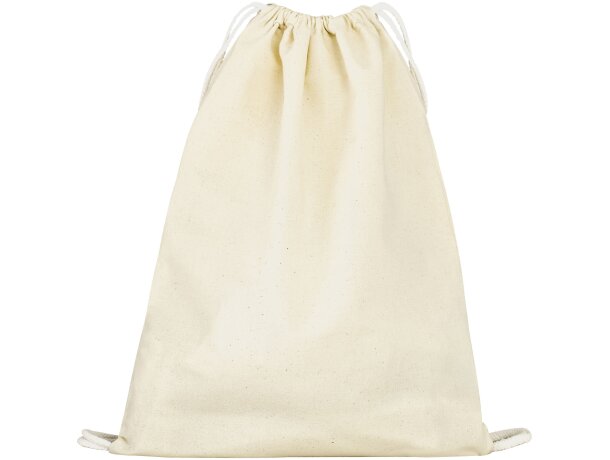 Mochila saco Janiro de algodón natural con cordón ajustable detalle 1