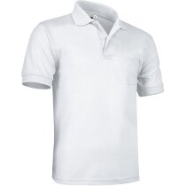 Polo manga corta con bolsillo unisex Hauwk de Valento 220 gr Valento con logo beige