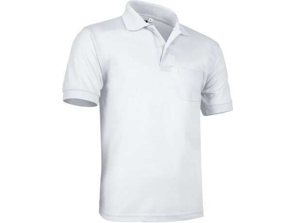 Polos serigrafiados Hawk en piqué 220g con bolsillo y cuello tricotosa detalle 5