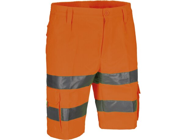 Bermuda de trabajo alta visibilidad Kobuk con bandas reflectantes detalle 1