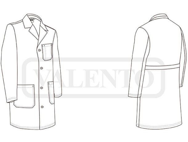 Bata de trabajo Doctor sarga mezcla con bolsillos reforzados detalle 1