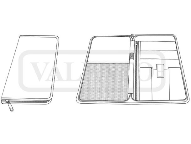 Portadocumentos Voyage con cierre de cremallera y cinco bolsillos detalle 1