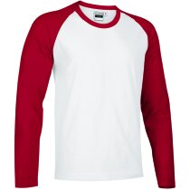 Camiseta manga larga de hombre combinada 200 gr Valento blanca