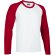 Camiseta manga larga de hombre combinada 200 gr Valento blanca