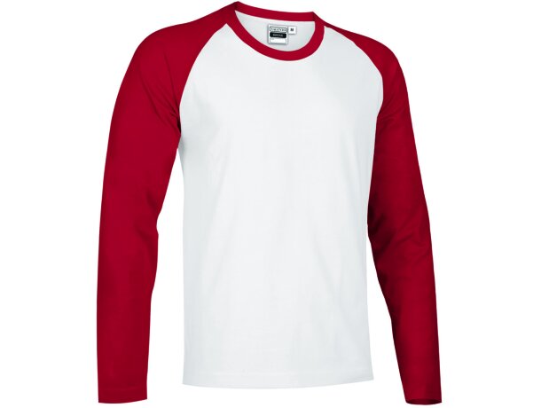 Camiseta manga larga de hombre combinada 200 gr Valento blanca