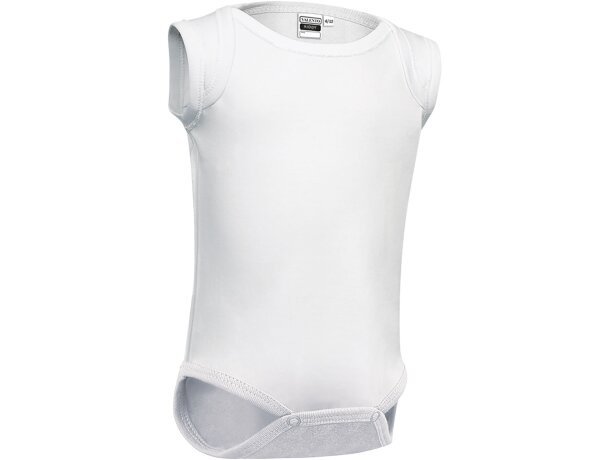 Body sin mangas Kiddy algodón ring spun blanco para bebés detalle 1