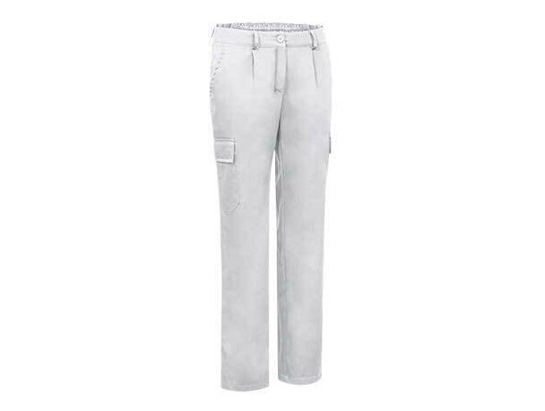Pantalón multibolsillos resistente de mujer Valento blanco personalizada