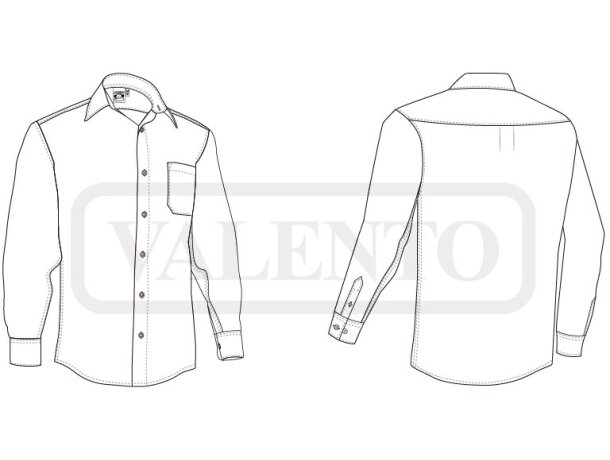 Camisa manga larga Verona popelín corporativa y hostelería detalle 1