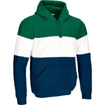 Sudadera Varsity con capucha y diseño tricolor