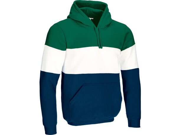 Sudadera Varsity con capucha tricolor bordable para empresas detalle 5