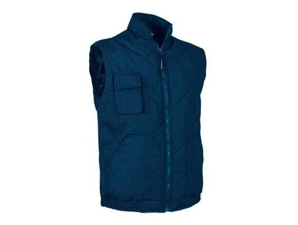 Chaleco de cuello alto con forro interior y bolsillos Valento azul personalizada