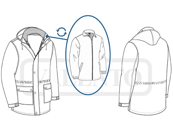 Parka 3 en 1 Avenue impermeable con forro polar extraíble detalle 1