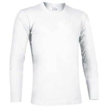 Camiseta manga larga unisex ajustada 190 gr Valento blanca Camiseta manga larga unisex ajustada 190 gr Valento blanca