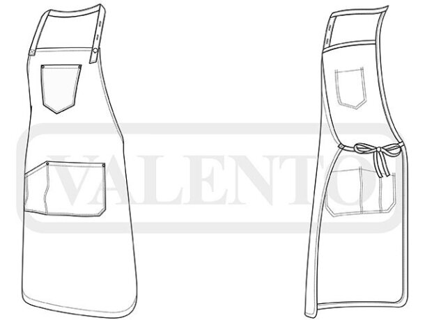 Delantal Coriander de algodón denim prelavado con peto vaquero detalle 1