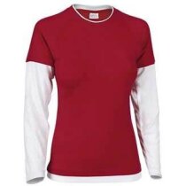 Camiseta doble manga larga de mujer 200 gr Valento roja