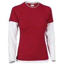 Camiseta doble manga larga de mujer 200 gr Valento roja Camiseta doble manga larga de mujer 200 gr Valento roja