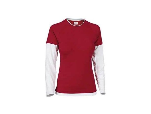 Camiseta doble manga larga de mujer 200 gr Valento roja