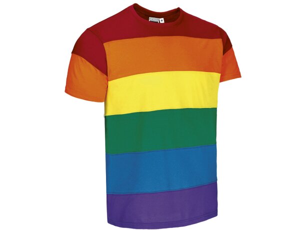 Camiseta Rainbow con logo arcoíris algodón ring spun 160g unisex detalle 5