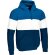 Sudadera Varsity con capucha tricolor bordable para empresas Azul royal/blanco/azul marino orión