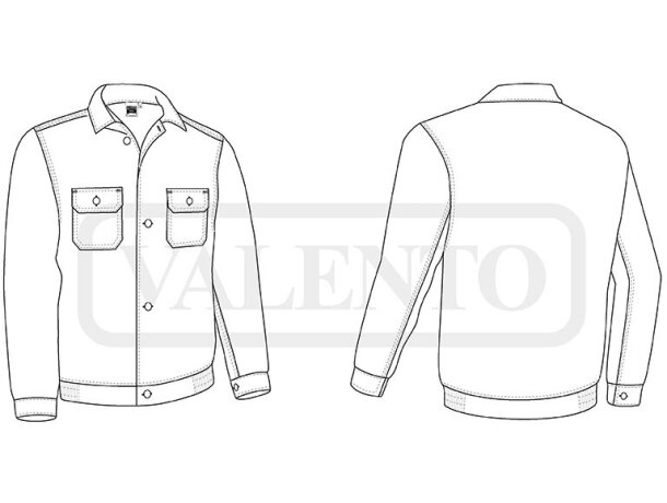 Chaqueta de trabajo River sarga algodón azul marino orión detalle 1