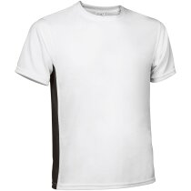 Camiseta técnica unisex con manga corta 150 gr Valento blanco y azul personalizado