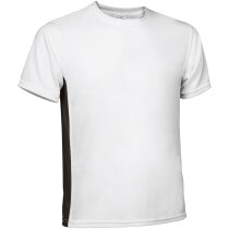 Camiseta técnica unisex con manga corta 150 gr Valento blanco y azul