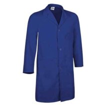 Bata en manga larga de corte clásico Valento azul royal personalizada Bata en manga larga de corte clásico Valento azul royal personalizada
